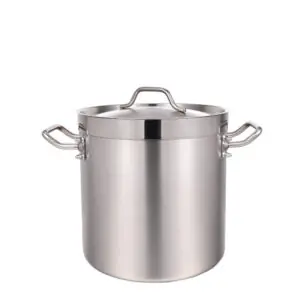 304 Deep Drawing SS Stock Pot with Sandwich Bottom & Lid